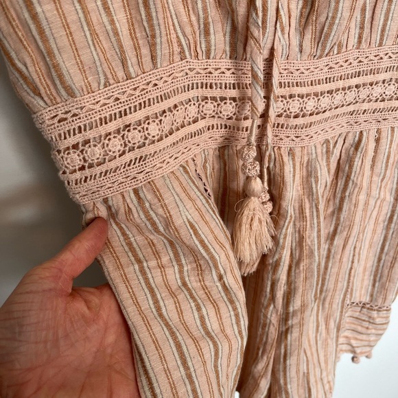 American Eagle Striped Boho Romper with Tassels size medium - Picture 6 of 6